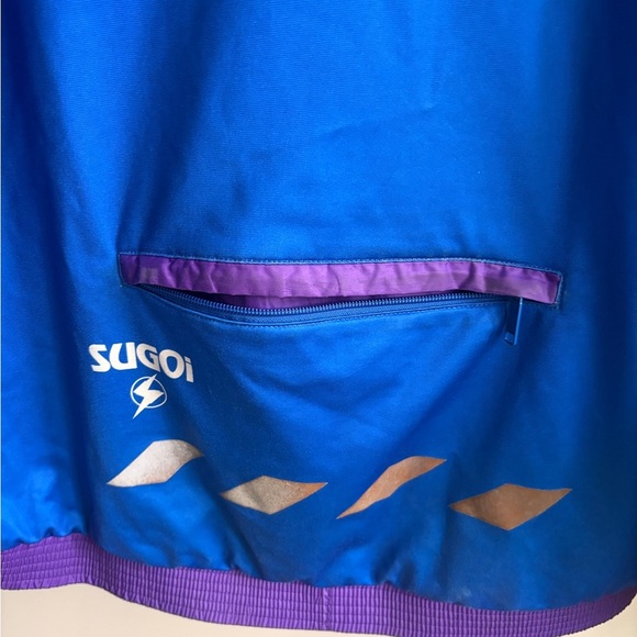Vintage SUGOI cycling jersey long sleeve windbreaker large purple retro style - Picture 6 of 7